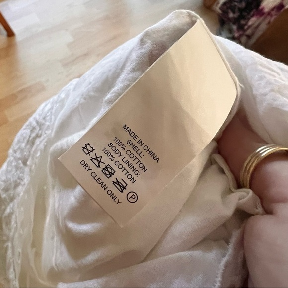 KATE SPADE Eyelet Lace Shift Dress Spice Things Up Mini White Flutter Size Small - Picture 9 of 12